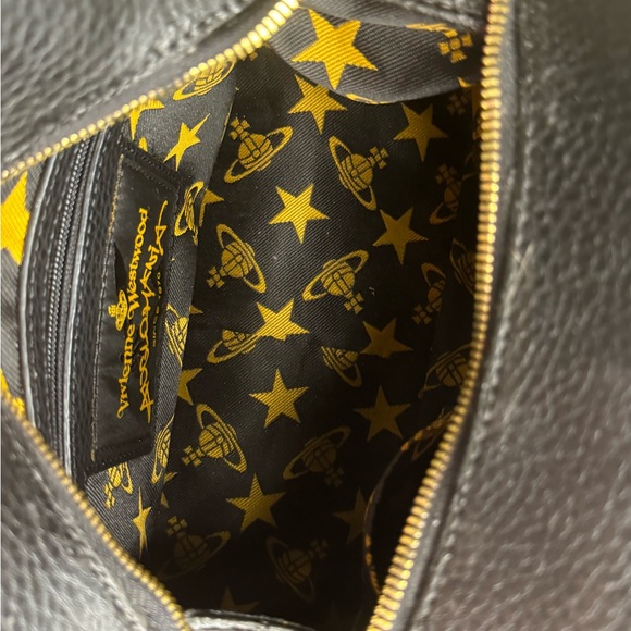 Vivienne Westwood Anglomania Vintage Handbag Black with Star Print Bow Handbag - Picture 7 of 11